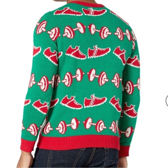 Men's Blizzard Bay Buff Workout Santa Gains Ugly Christmas Sweater - Size M New - Picture 3 of 6